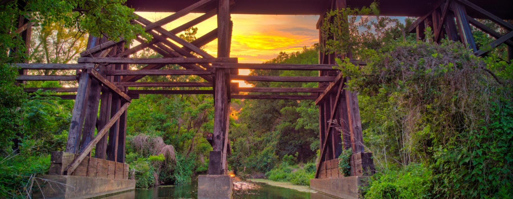 a bridge over a river