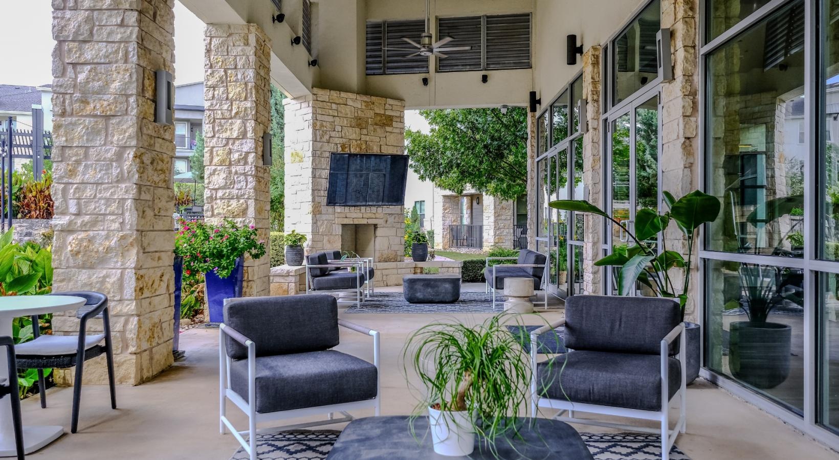 The essence of exceptional living a patio with chairs and tables