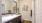 a bathroom with a large mirror